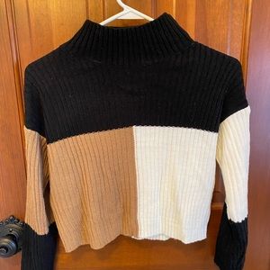 Cropped rib-knit sweater